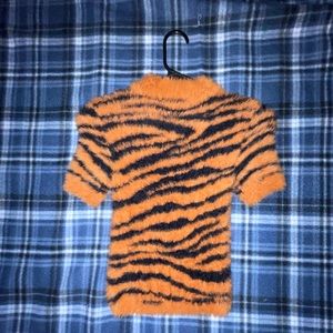 lion print fluffy shirt